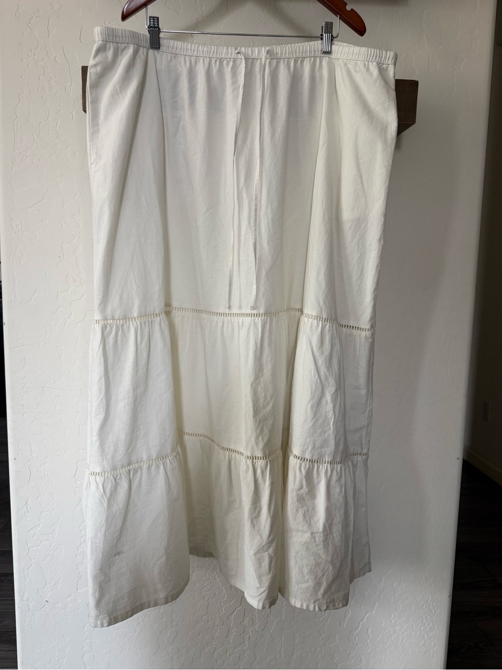 Ava & Viv|White Cream Tiered ruffle Maxi Skirt,cottagecore boho style•••Cotton - Picture 9 of 16